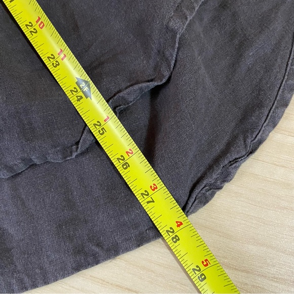 Sunday Morning Vivian Loungewear Lagenlook Button-Up Shirt 100% Linen Charcoal - Picture 7 of 11